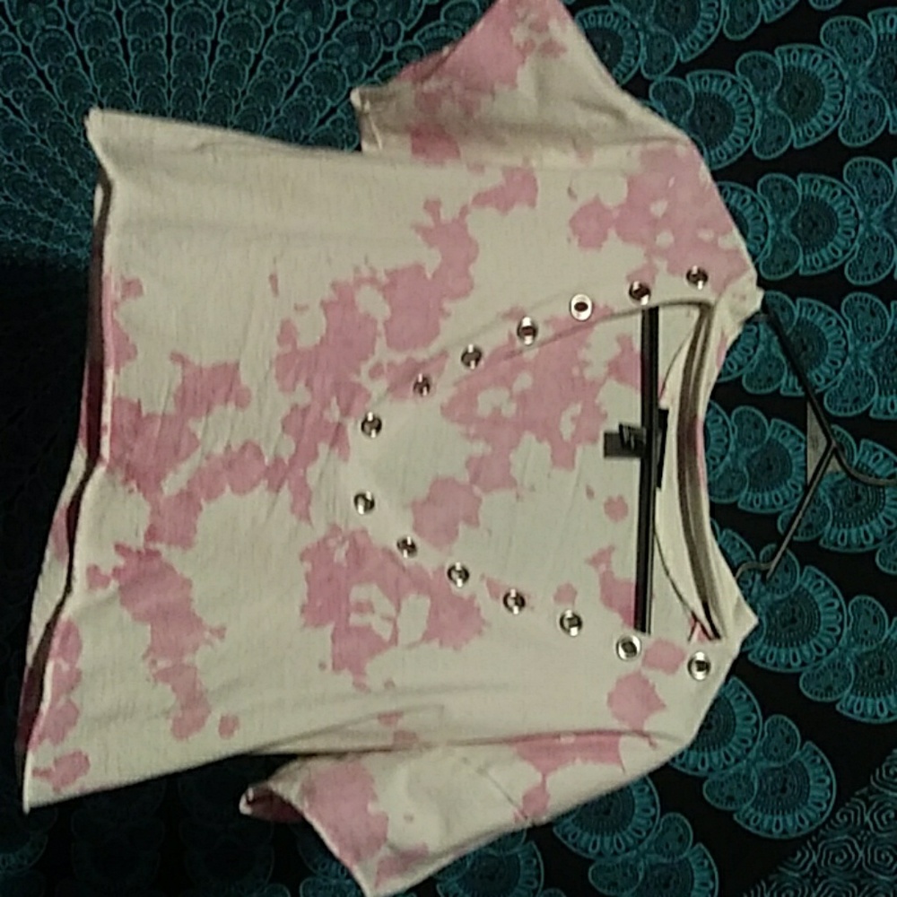 Pink And White Crop Top